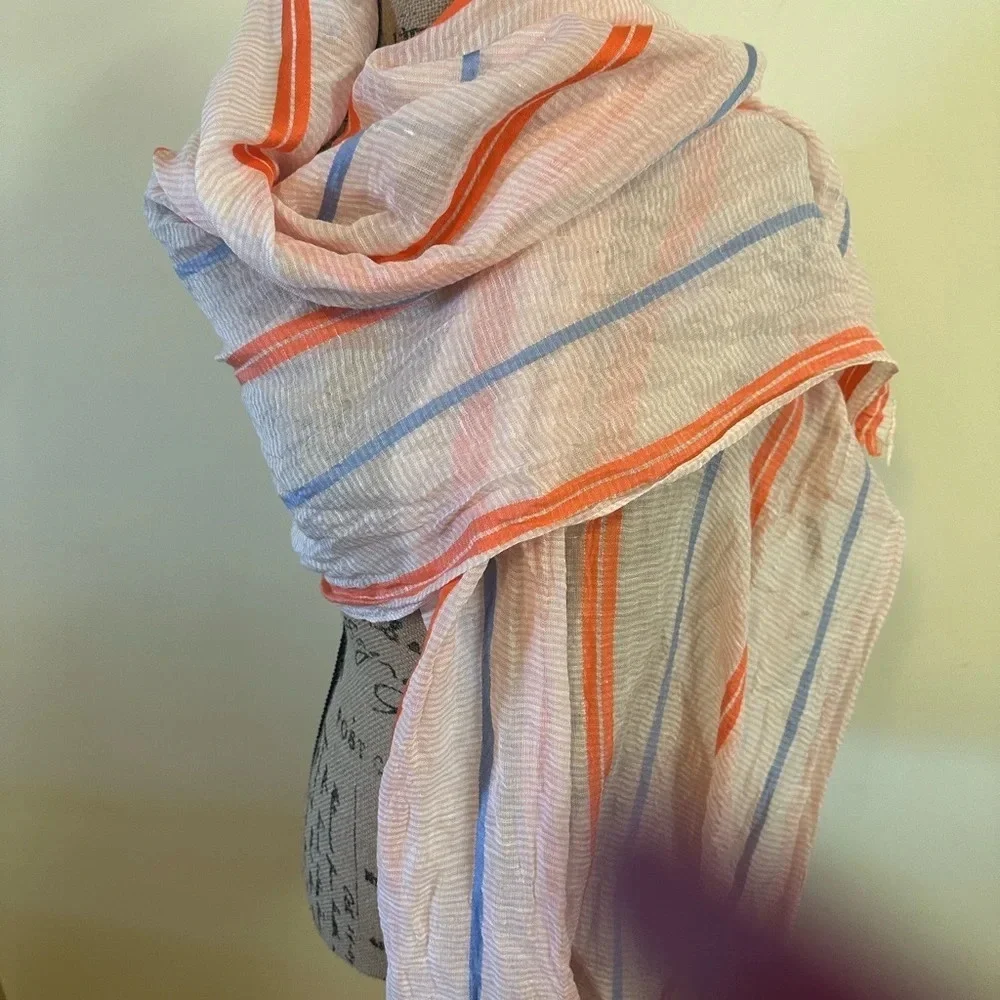 TALBOTS CHEERFUL STRIPE OBLONG SCARF, NWT